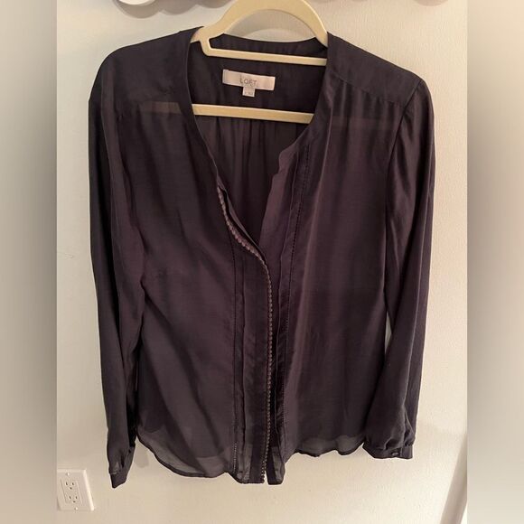Loft Button Down with Pleated Design - Picture 1 of 4